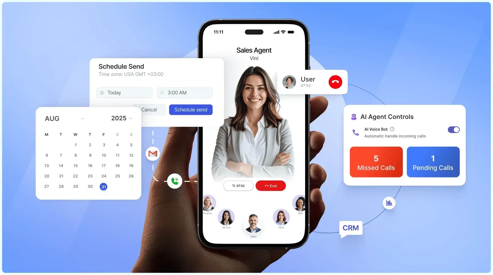 Best AI receptionist for small business: SMBIZ answering calls, booking jobs, and logging leads in one CRM